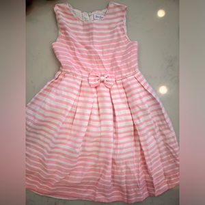 Rachel Riley pink striped dress 7Y